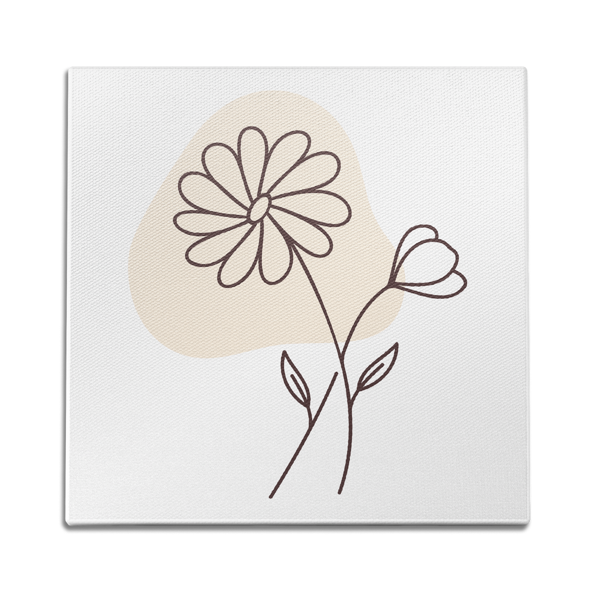 Flower Doodle Orange Wall Art