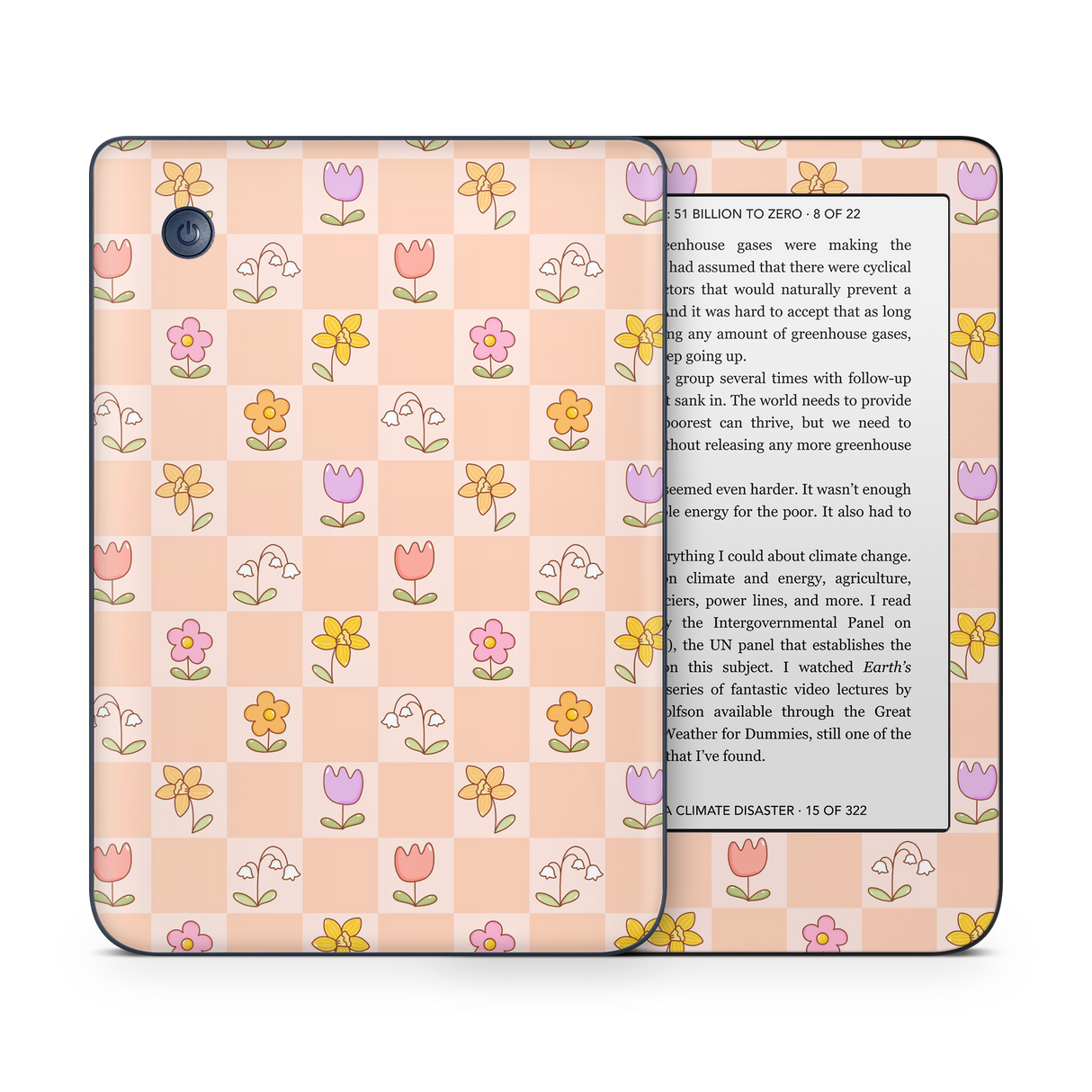 Checkered Flowers Kobo Skin