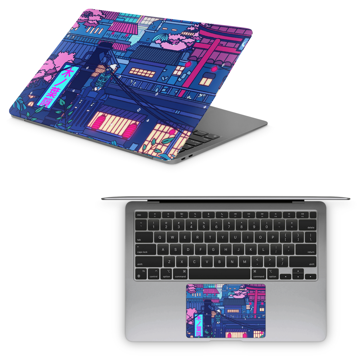 Apple MacBook Cyberpunk Village Skin