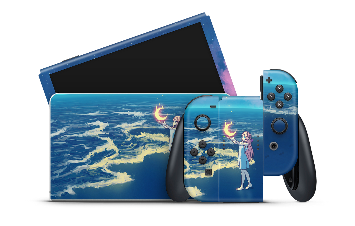 Nintendo Switch OLED Skin Catching the moon