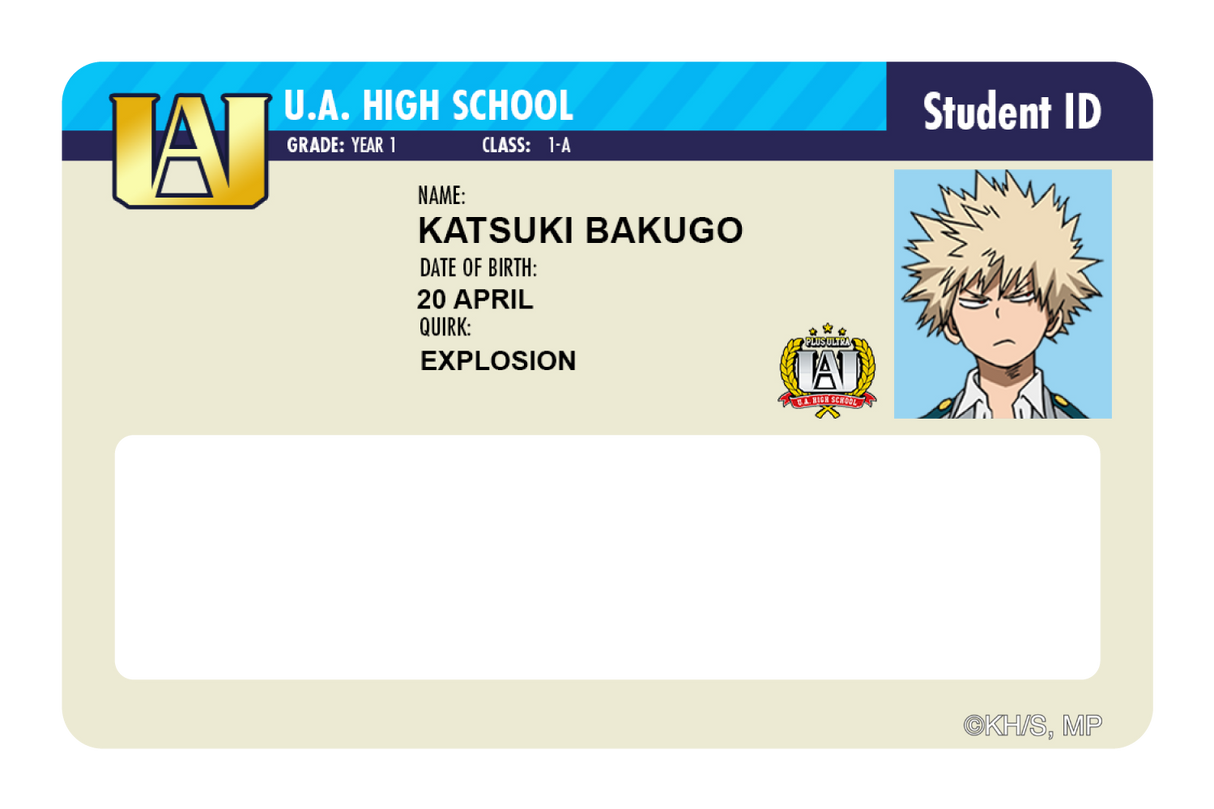 Student ID - Katsuki Bakugo - Card Covers - My Hero Academia - CUCU Covers
