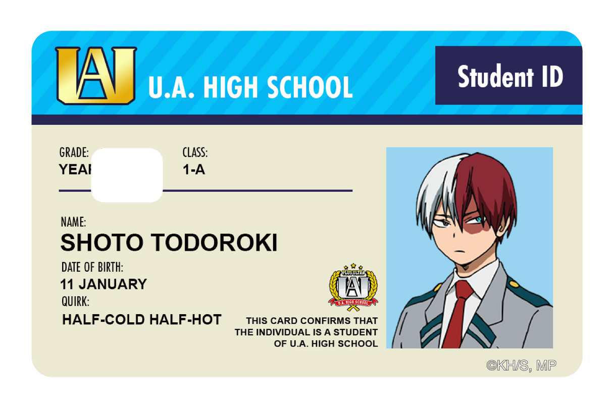 Student ID - Shoto Todoroki - Card Covers - My Hero Academia - CUCU Covers