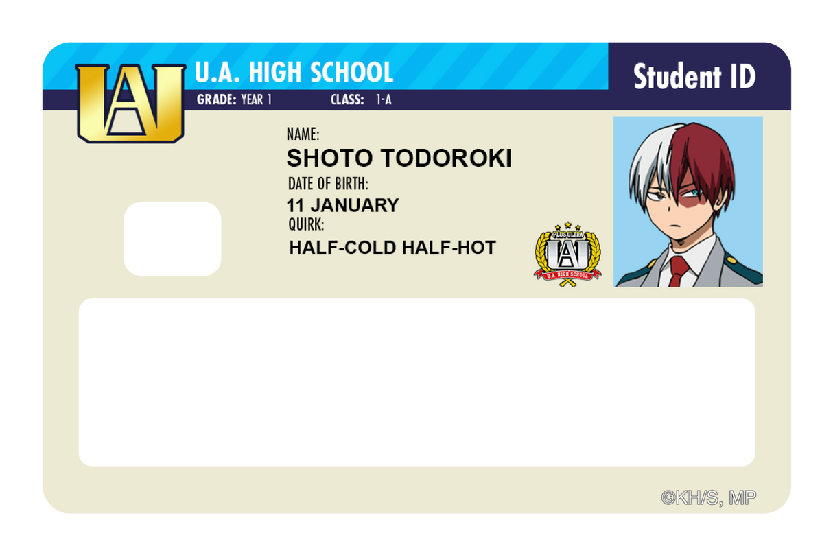 Student ID - Shoto Todoroki - Card Covers - My Hero Academia - CUCU Covers