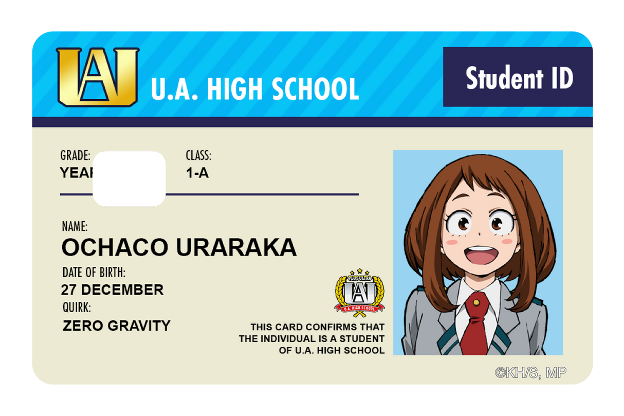 Student ID - Ochaco Uraraka - Card Covers - My Hero Academia - CUCU Covers