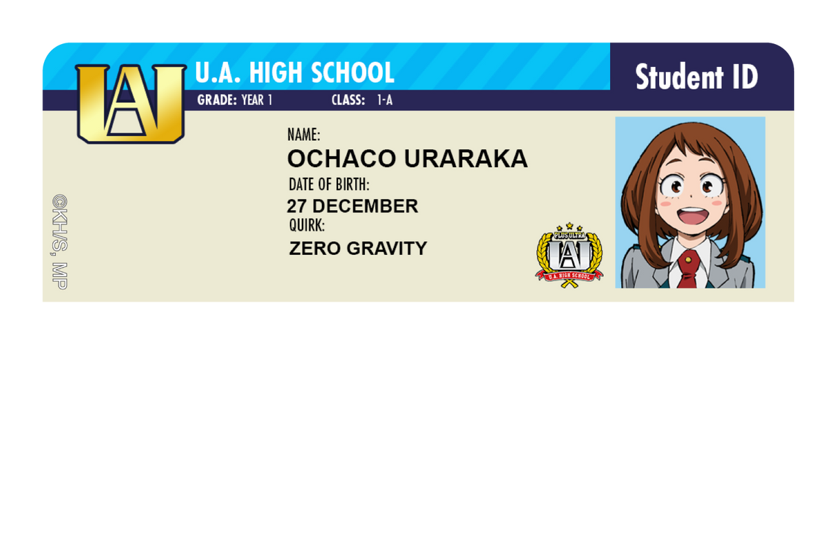Student ID - Ochaco Uraraka - Card Covers - My Hero Academia - CUCU Covers