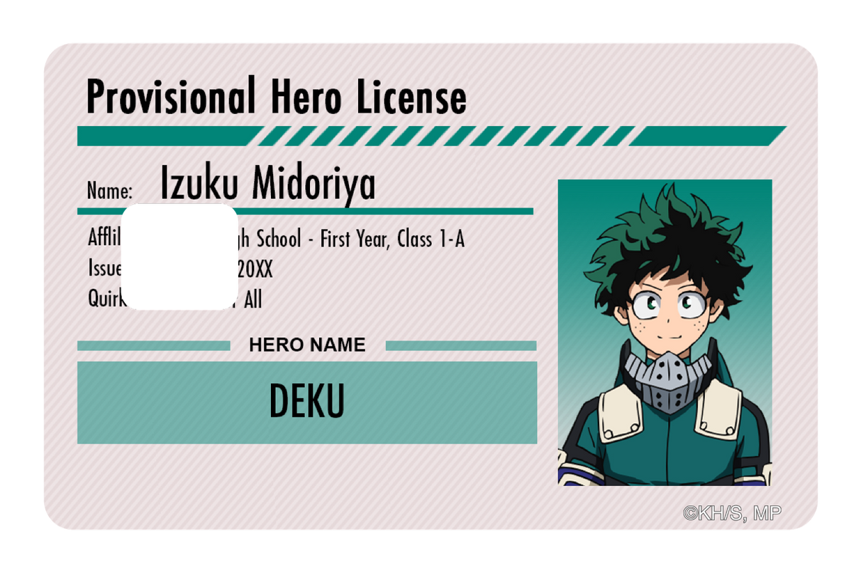 Hero License - Izuku Midoriya - Card Covers - My Hero Academia - CUCU Covers