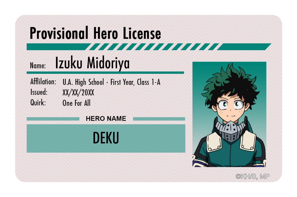 Hero License - Izuku Midoriya - Card Covers - My Hero Academia - CUCU Covers