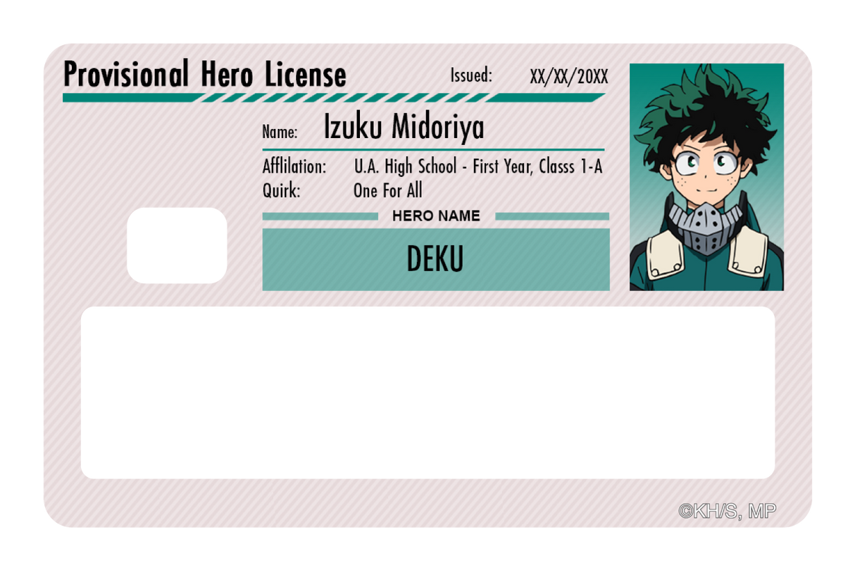 Hero License - Izuku Midoriya - Card Covers - My Hero Academia - CUCU Covers