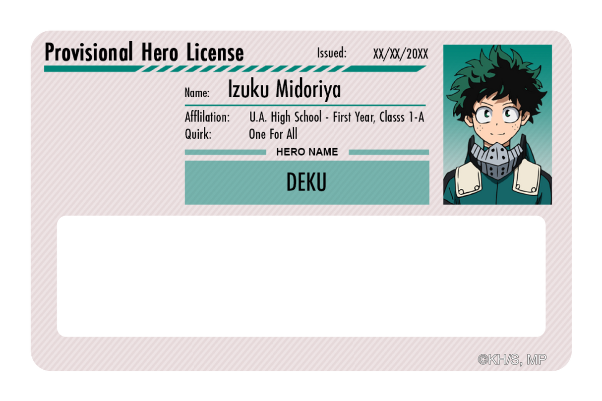 Hero License - Izuku Midoriya - Card Covers - My Hero Academia - CUCU Covers