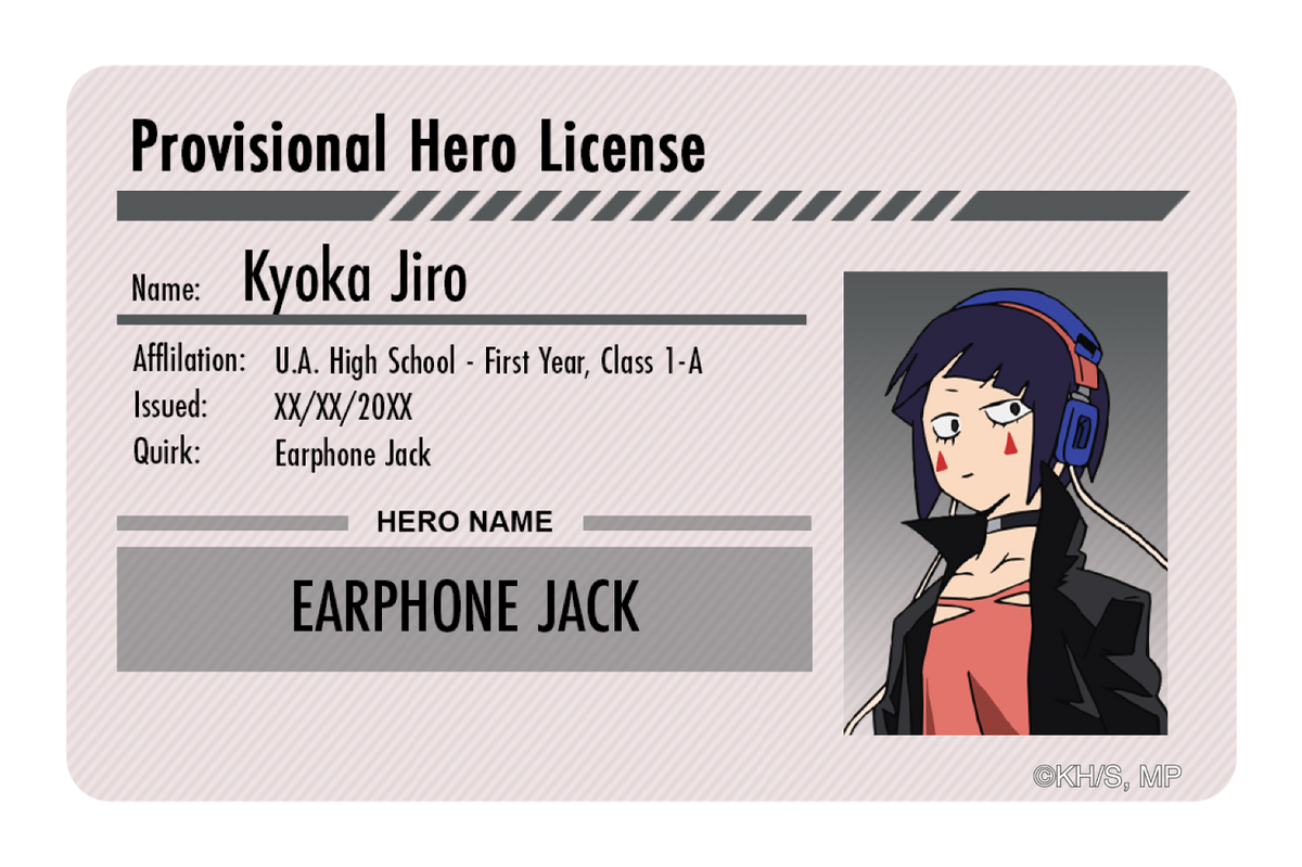 Hero License - Kyoka Jiro – CUCU Covers