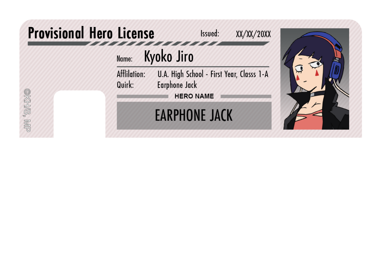 Hero License - Kyoka Jiro - Card Covers - My Hero Academia - CUCU Covers