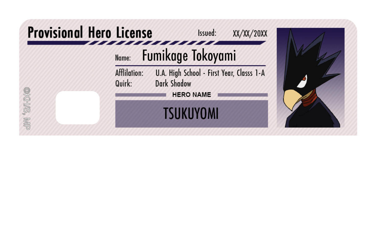 Hero License - Fumikage Tokoyami - Card Covers - My Hero Academia - CUCU Covers