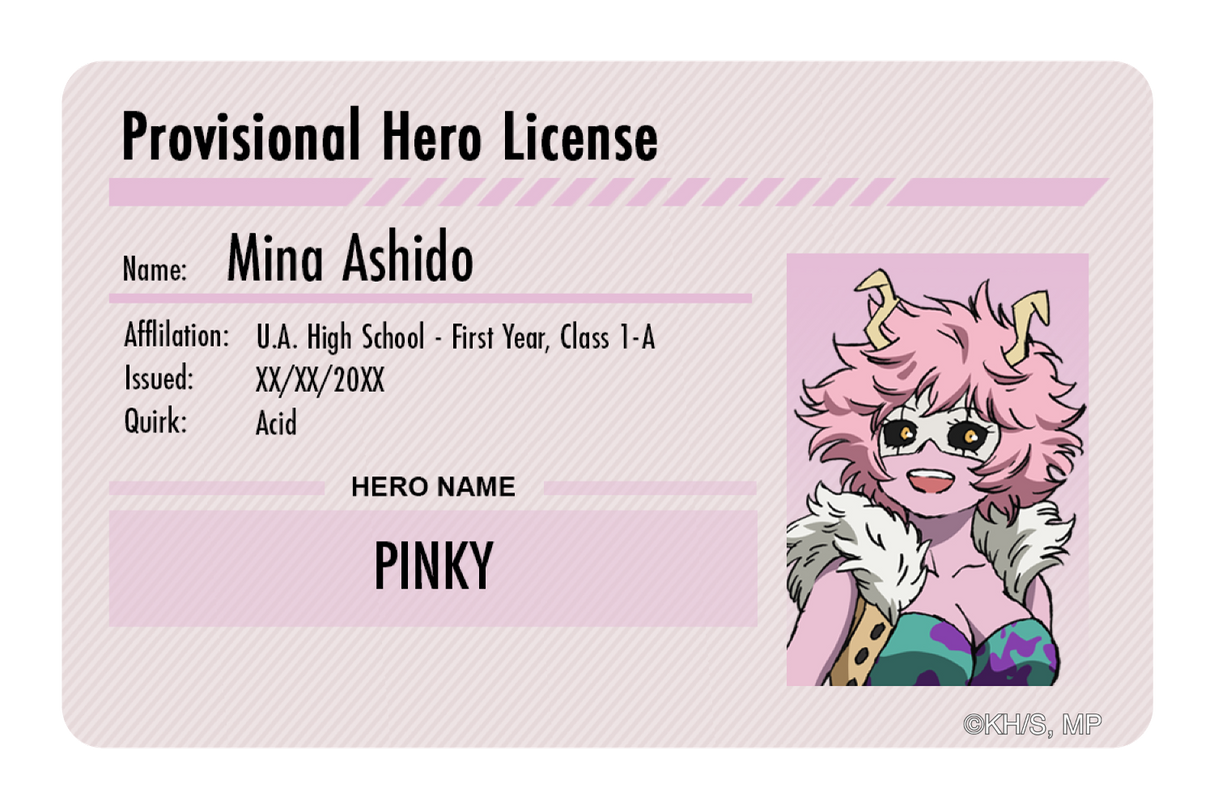 Hero License - Mina Ashido - Card Covers - My Hero Academia - CUCU Covers