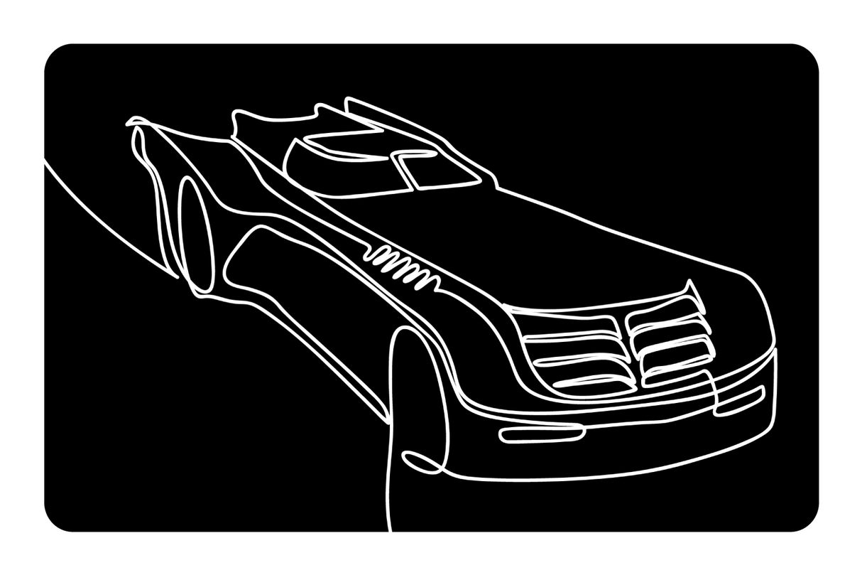 Bat Mobile Line Art