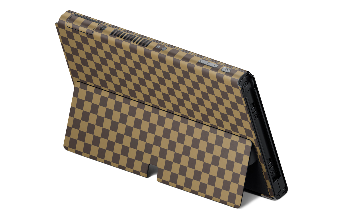 Nintendo Switch OLED Checkers brown