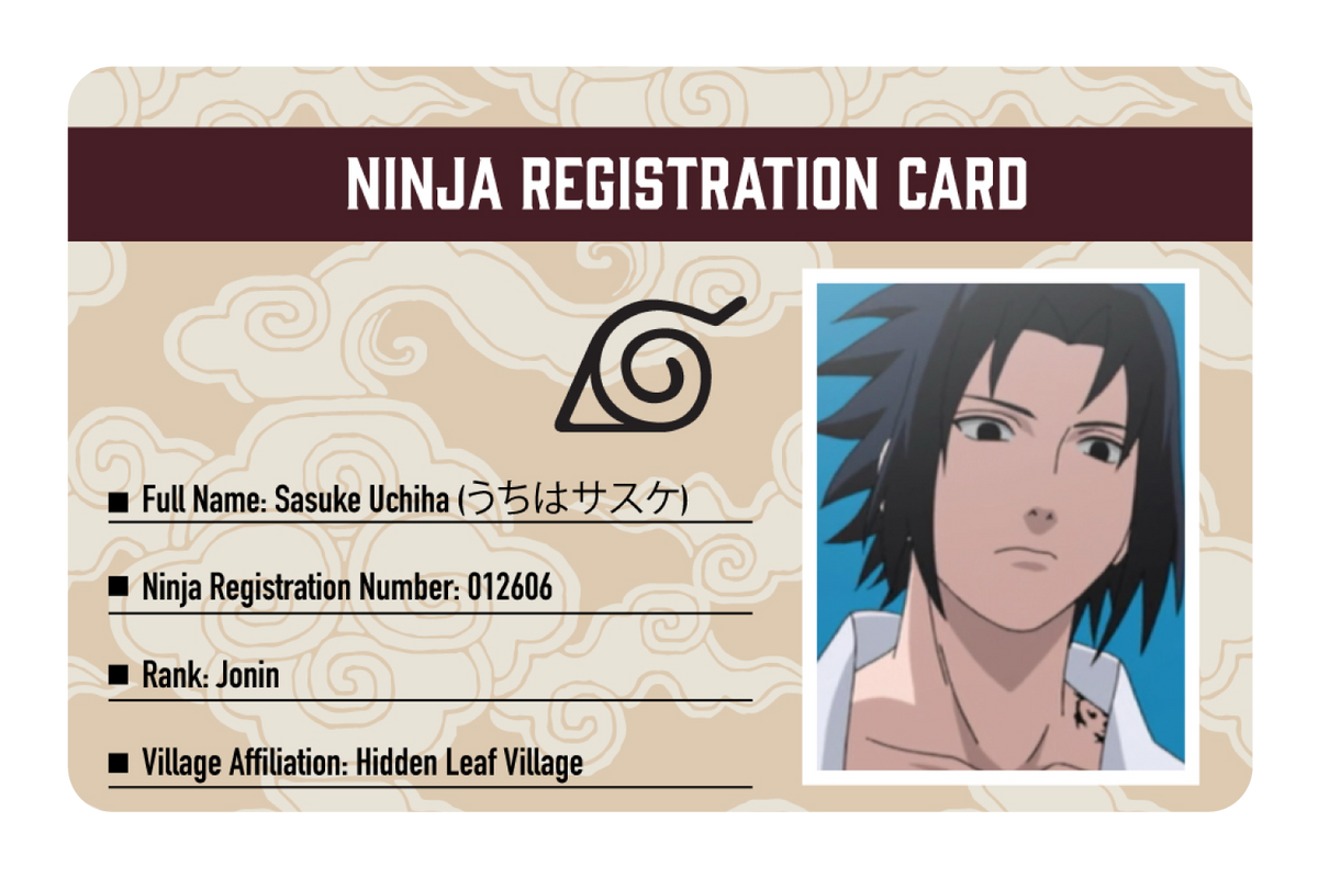 Sasuke Registration Card – CUCU Covers