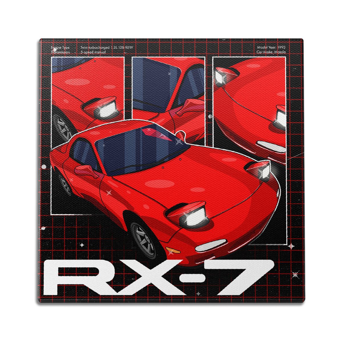 RX-7 3 Panel Wall Art