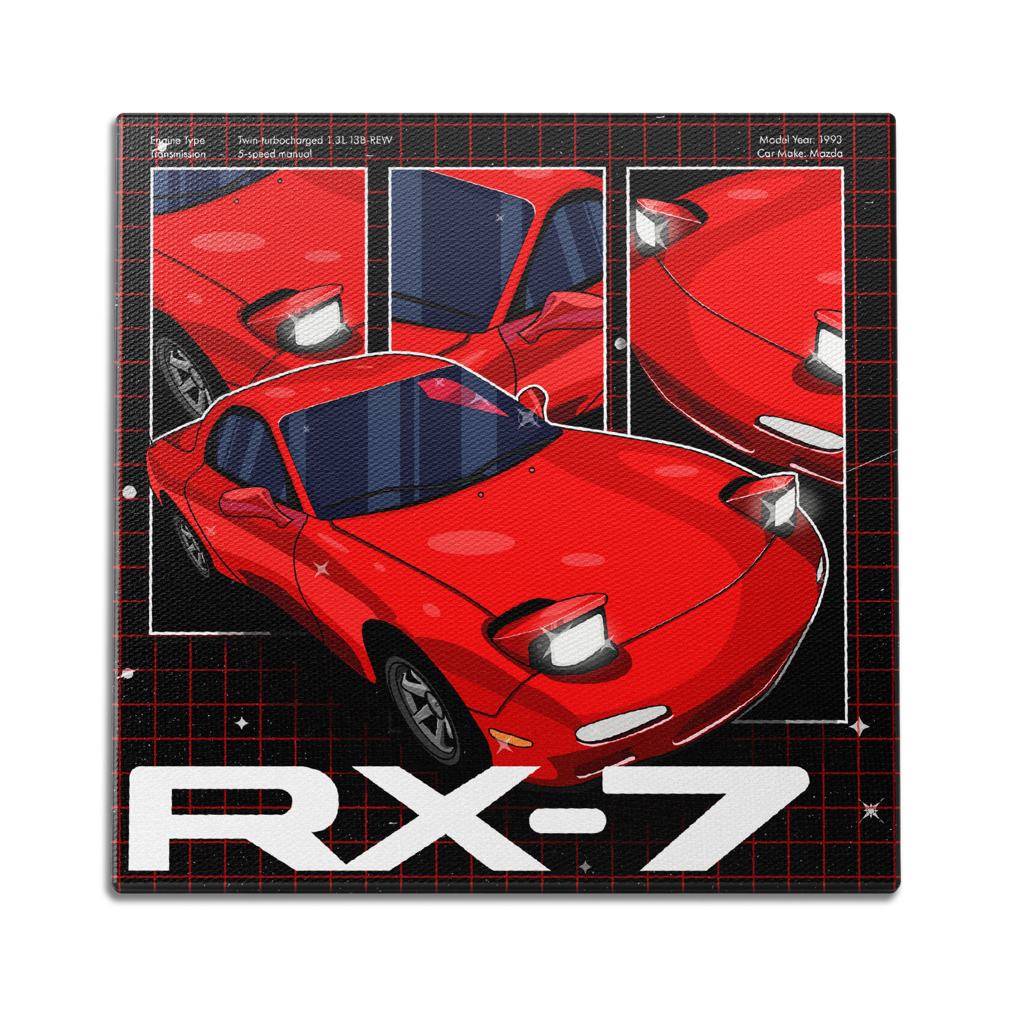 RX-7 3 Panel Wall Art