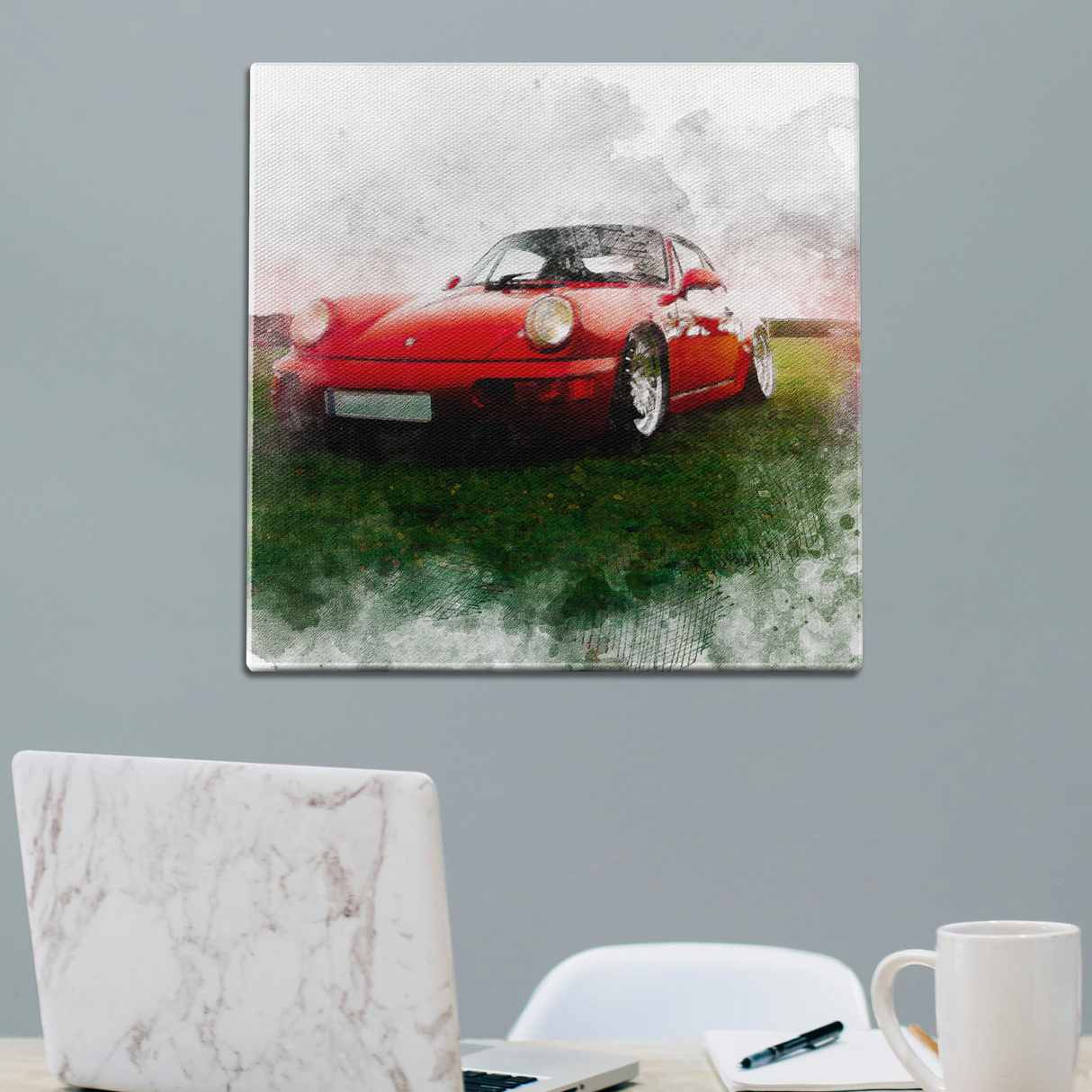 Porsche Water Color Wall Art