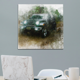 Jeep Water Color Wall Art