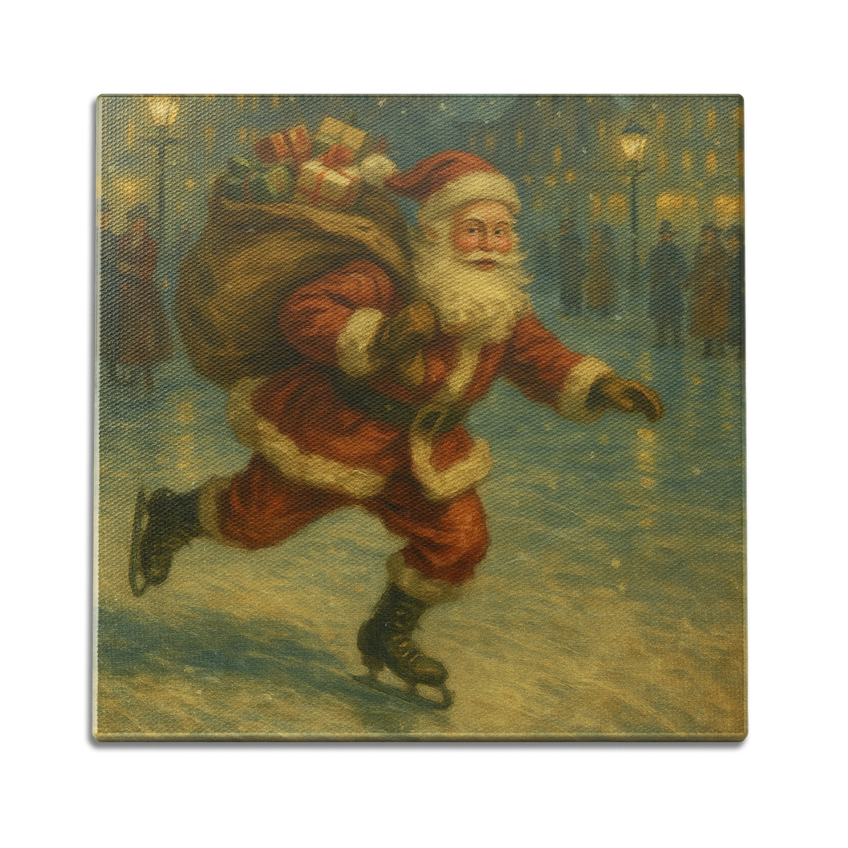 Skating Santa Wall Art