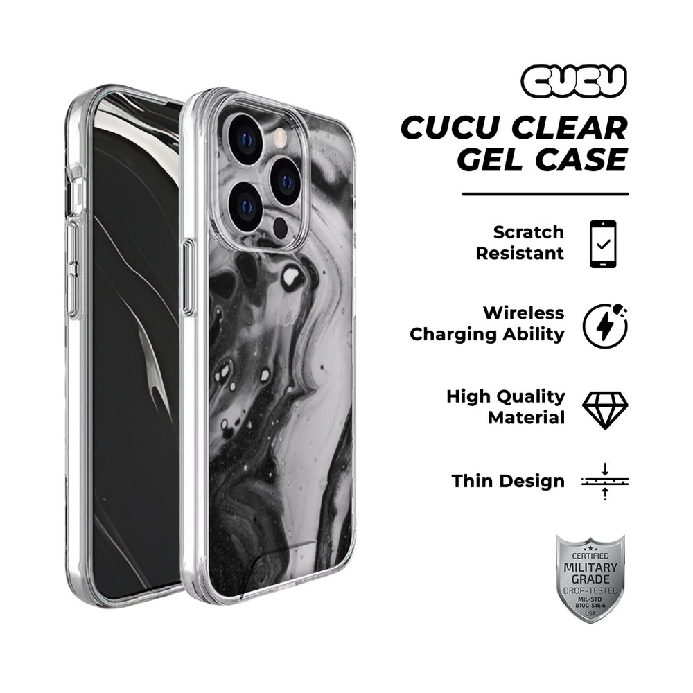 CUCU Clear iPhone Gel Case Paired with CUCU Skin. Customise Your Device with style and protection