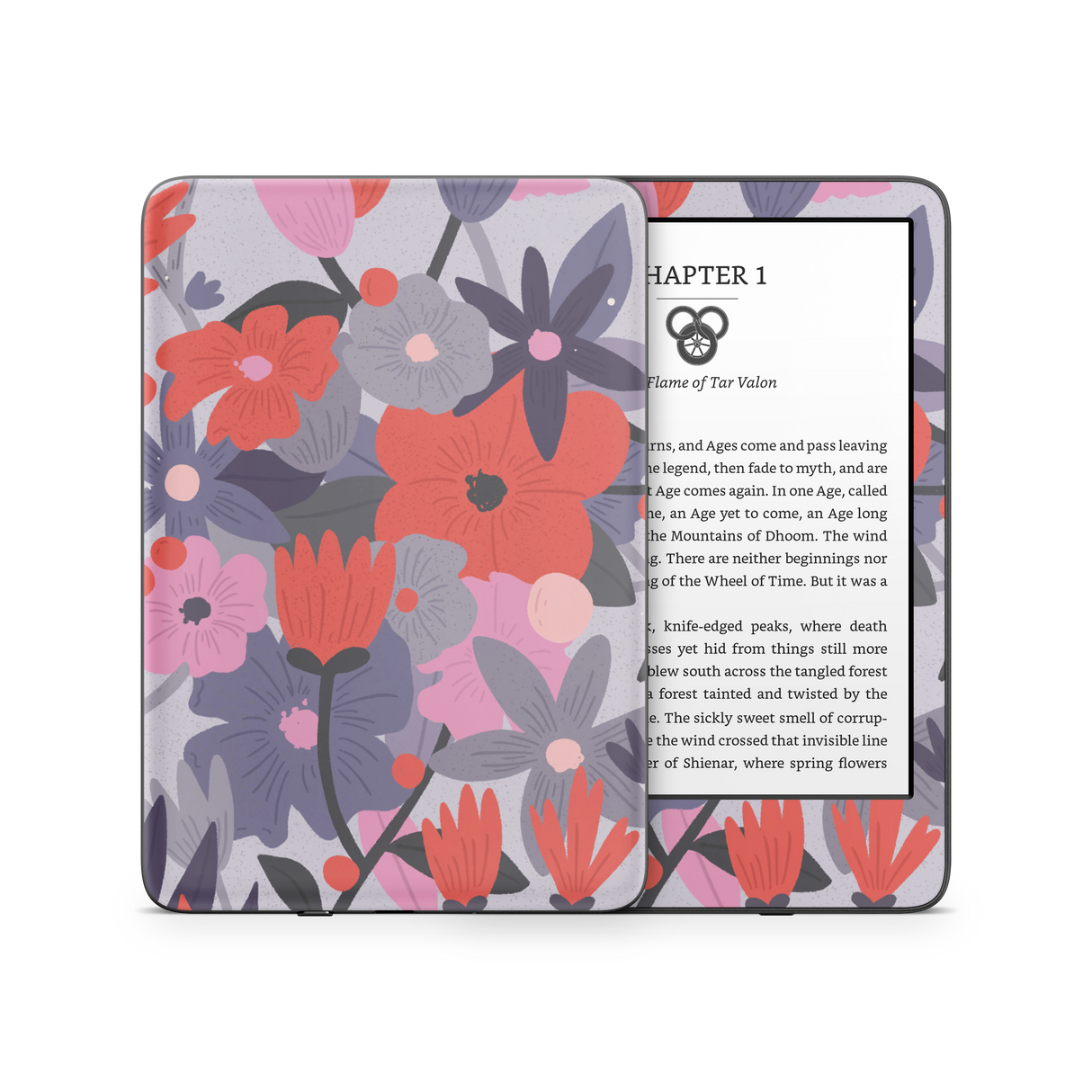 Purple Floral Kindle Skin