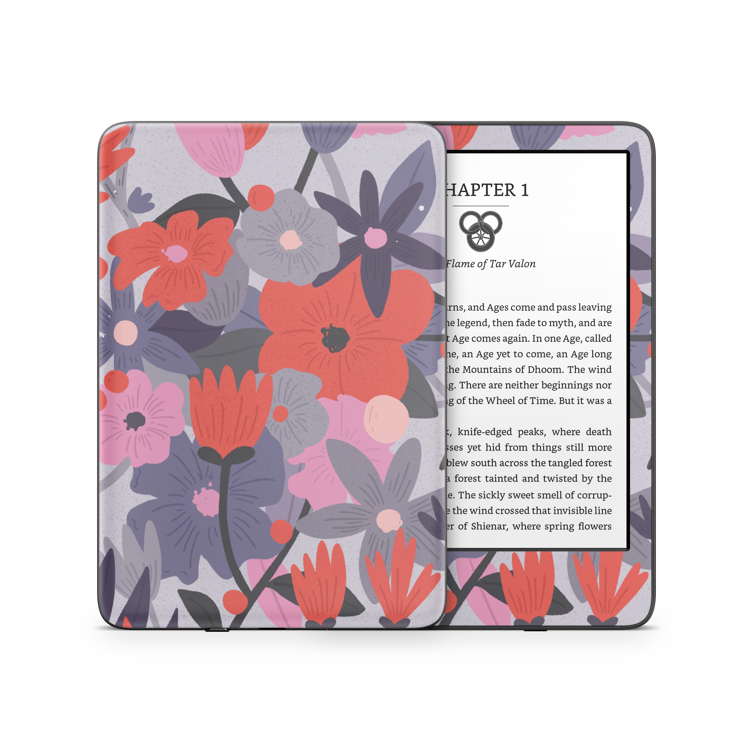 Purple Floral Kindle Skin