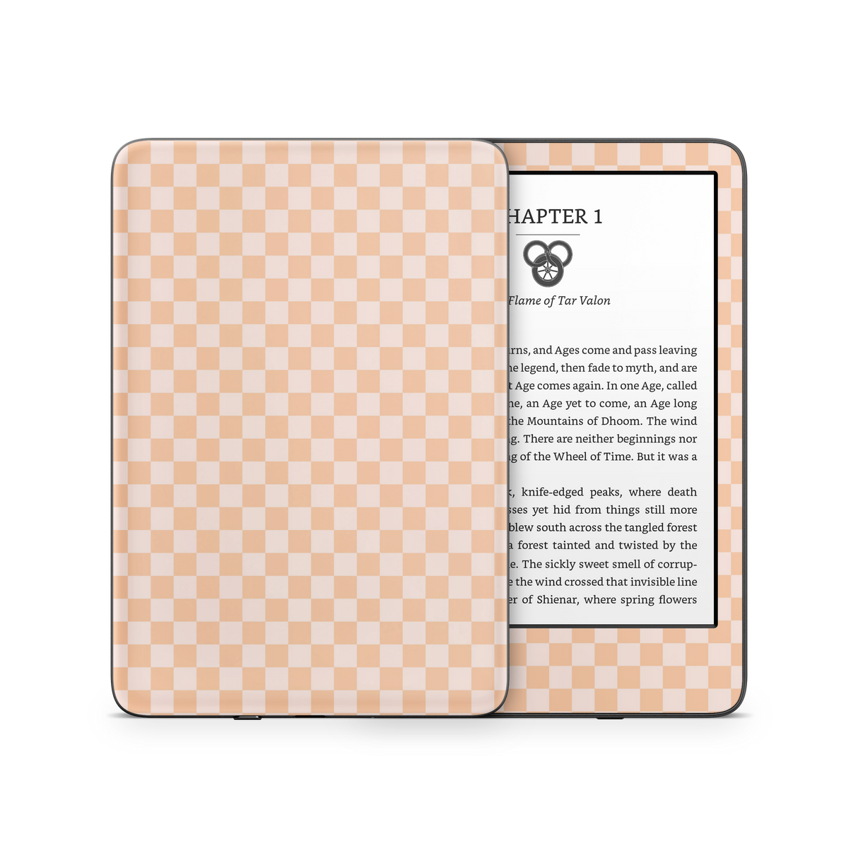 Checkered Cream Kindle Skin