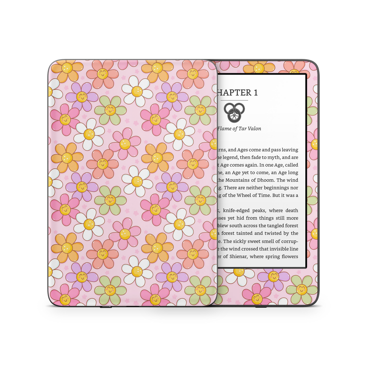 Smiley Flowers Kindle Skin