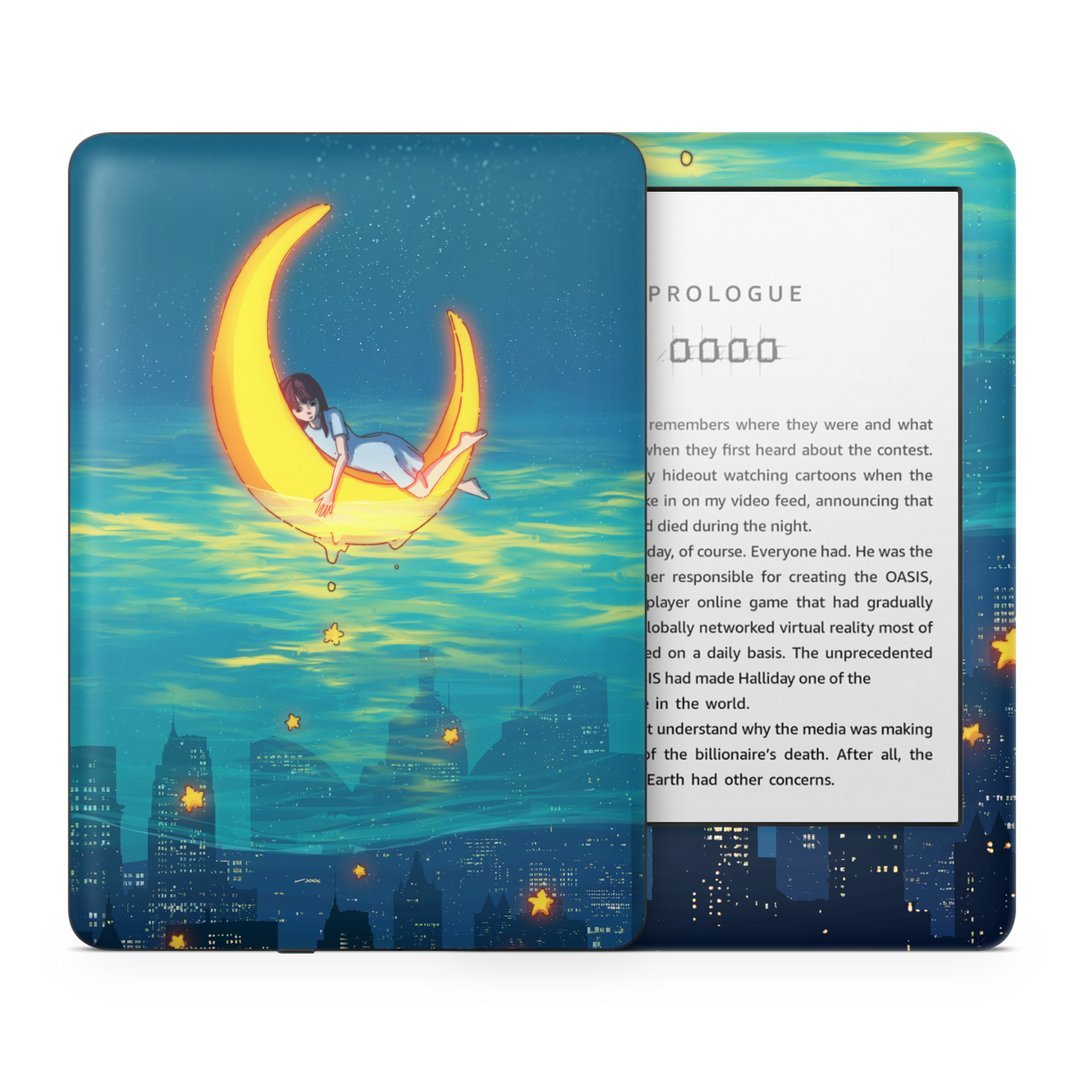 Girl on the Moon Kindle Skin