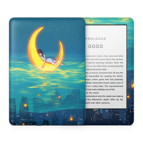 Girl on the Moon Kindle Skin