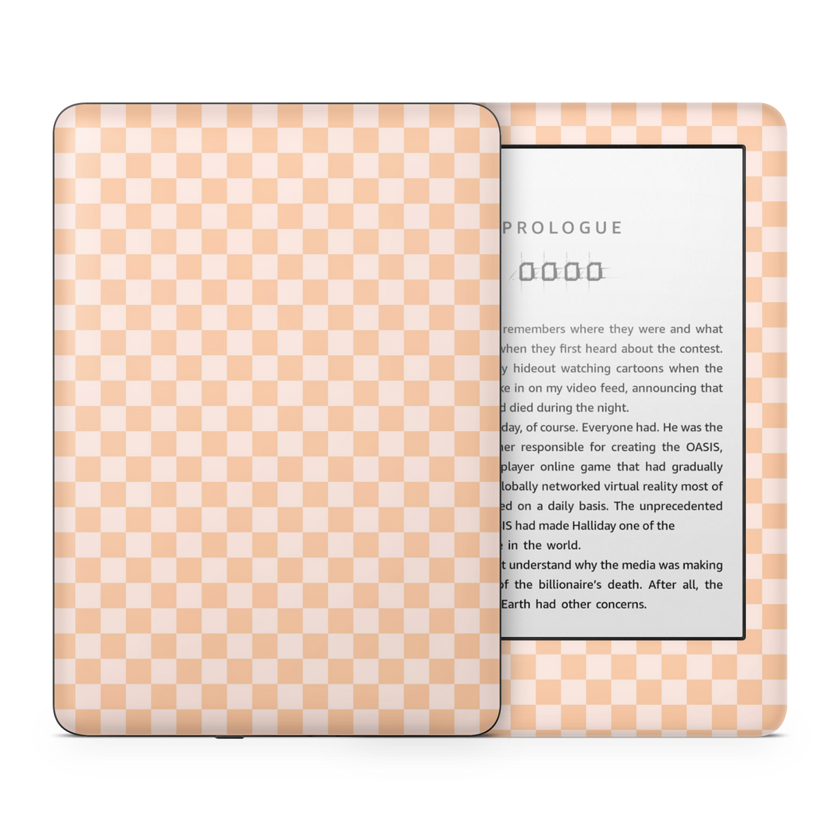 Checkered Cream Kindle Skin