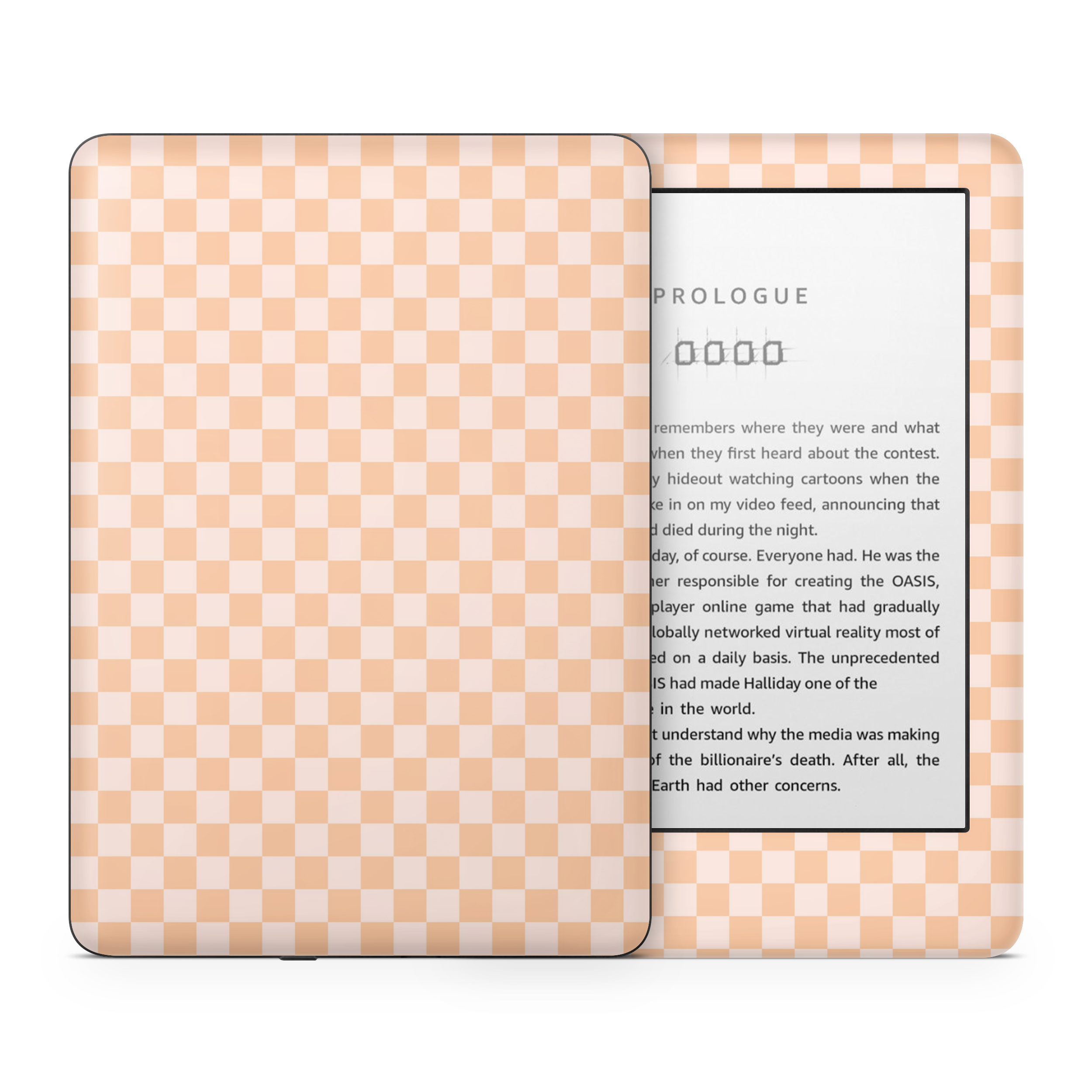 Checkered Cream Kindle Skin