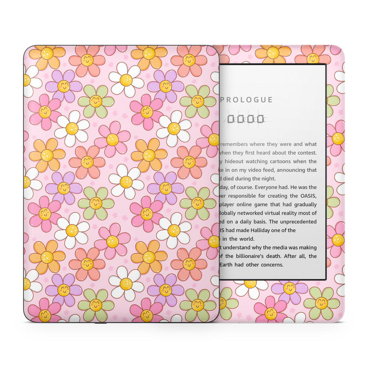Smiley Flowers Kindle Skin