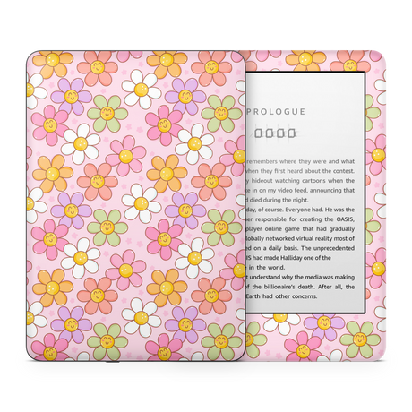 Smiley Flowers Kindle Skin