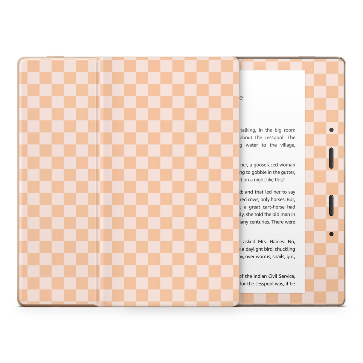 Checkered Cream Kindle Skin