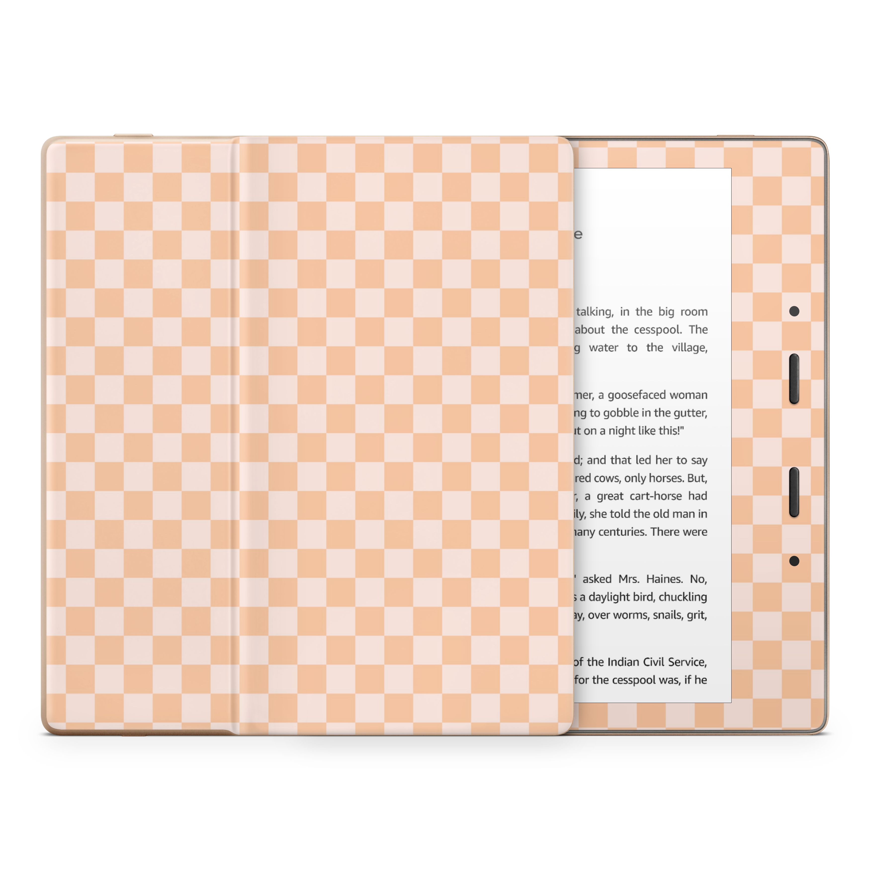 Checkered Cream Kindle Skin