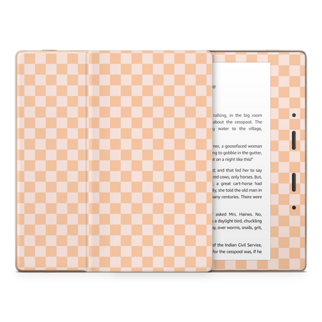 Checkered Cream Kindle Skin