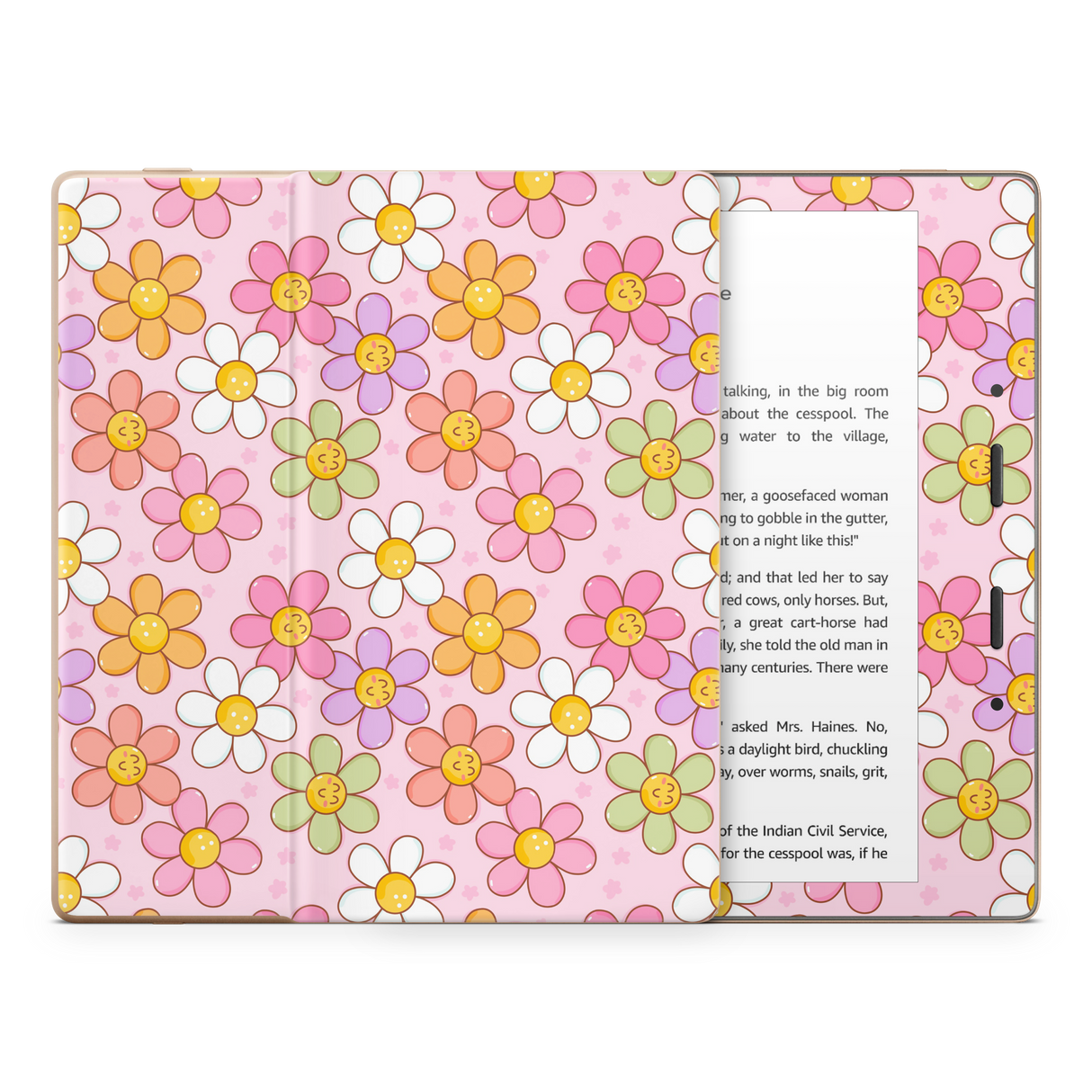 Smiley Flowers Kindle Skin