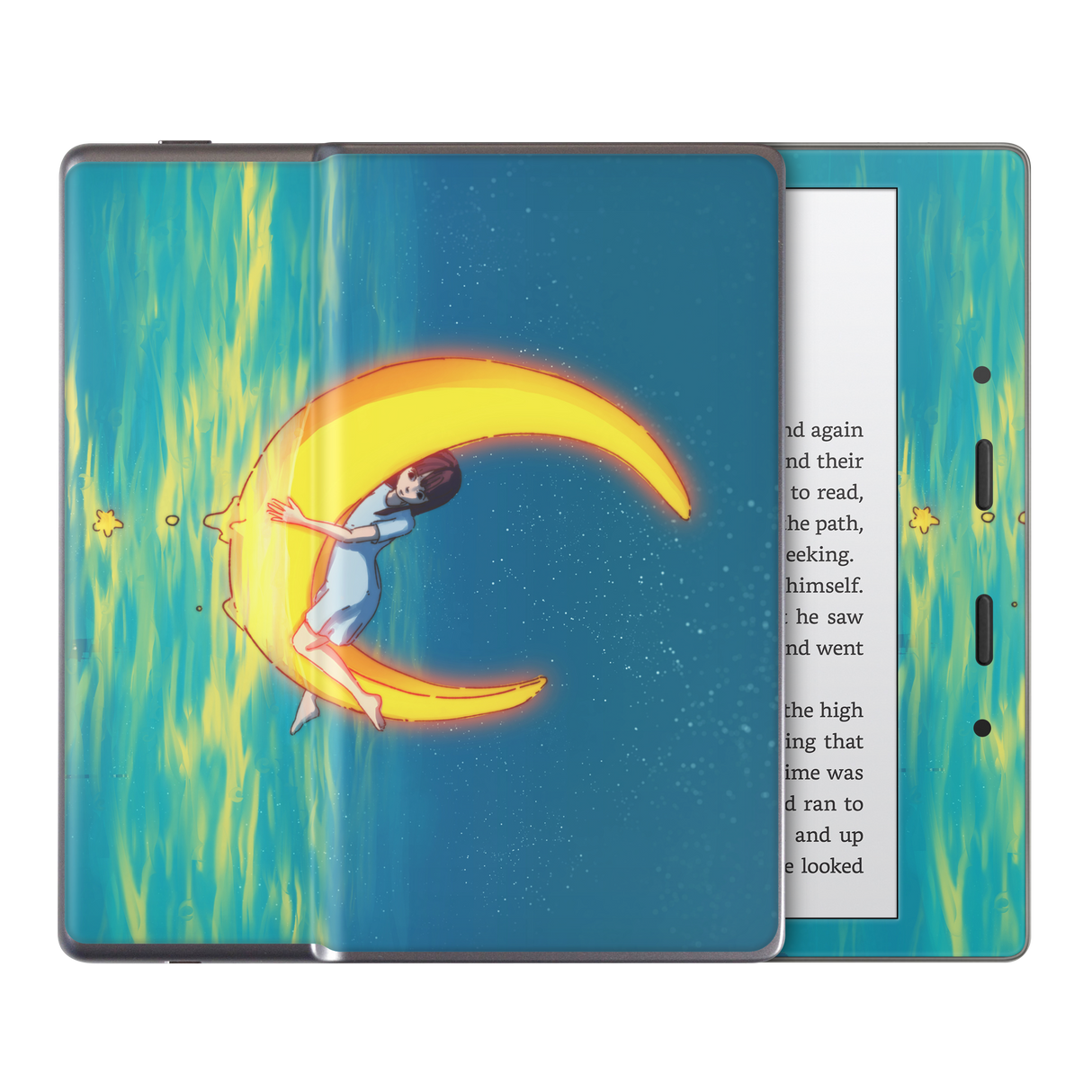 Girl on the Moon Kindle Skin