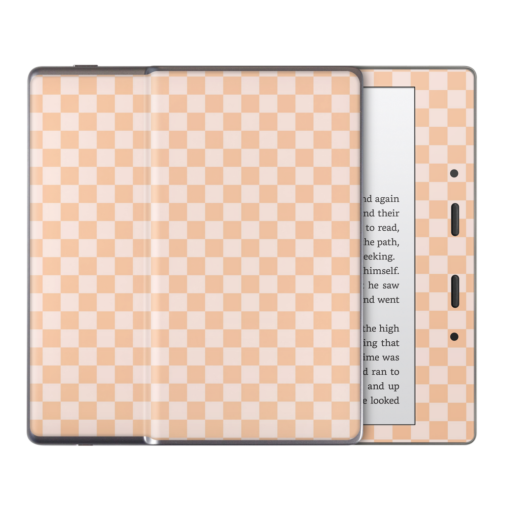 Checkered Cream Kindle Skin