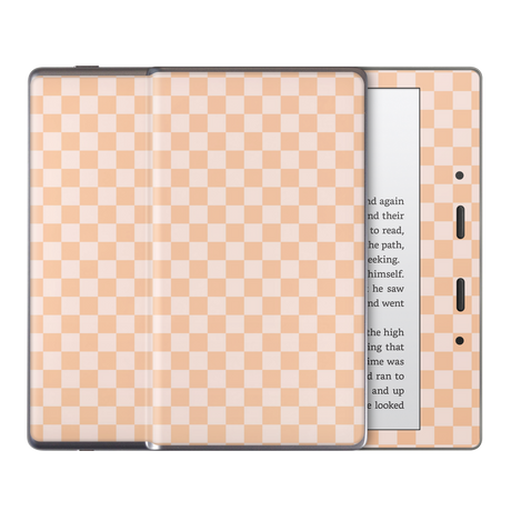 Checkered Cream Kindle Skin