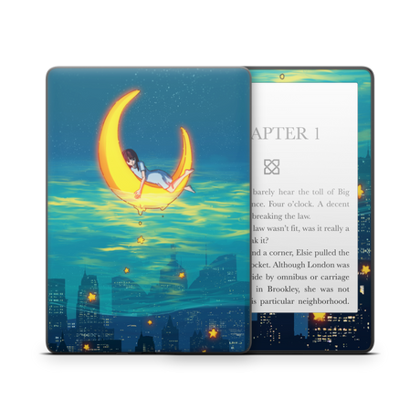 Girl on the Moon Kindle Skin