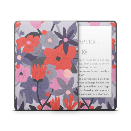 Purple Floral Kindle Skin