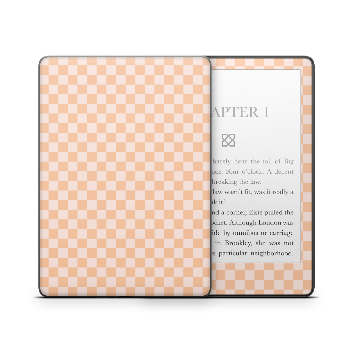 Checkered Cream Kindle Skin