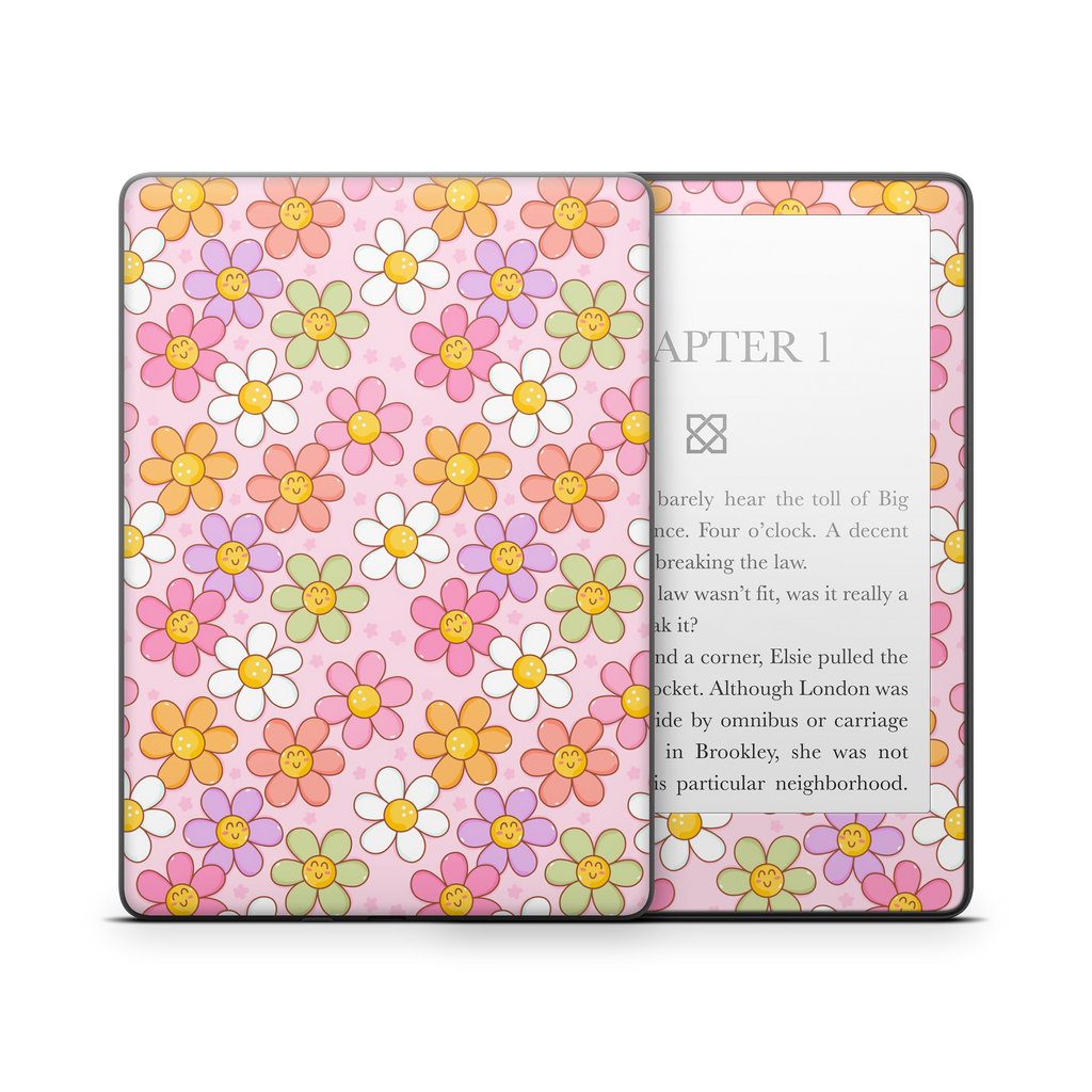 Smiley Flowers Kindle Skin