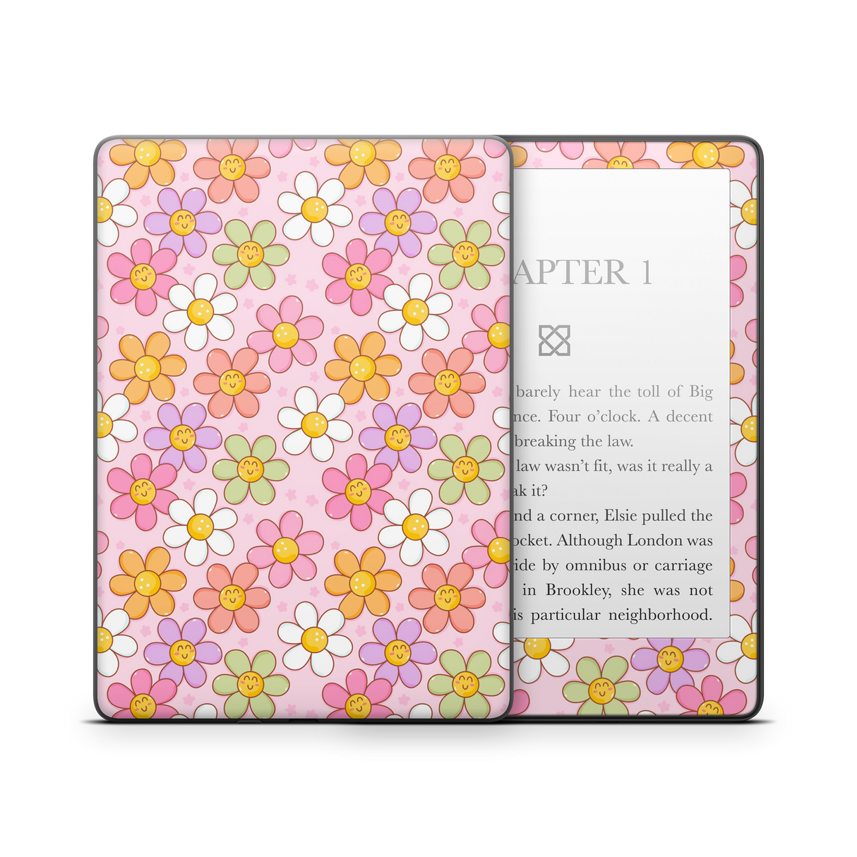 Smiley Flowers Kindle Skin