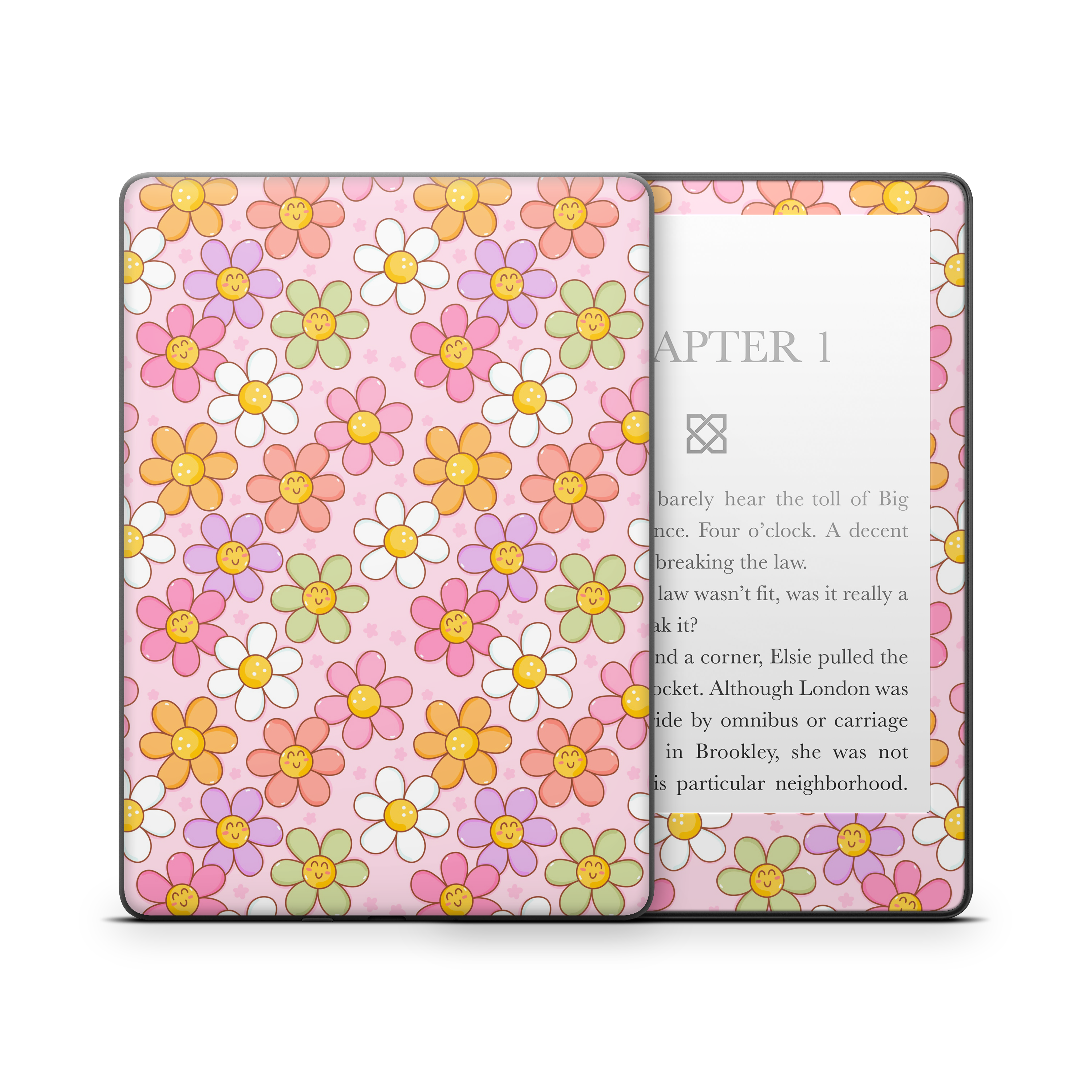 Smiley Flowers Kindle Skin