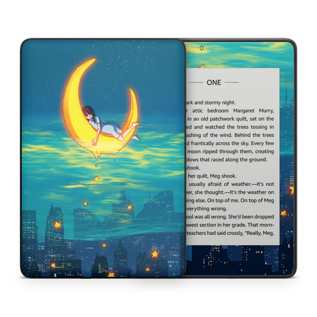 Girl on the Moon Kindle Skin